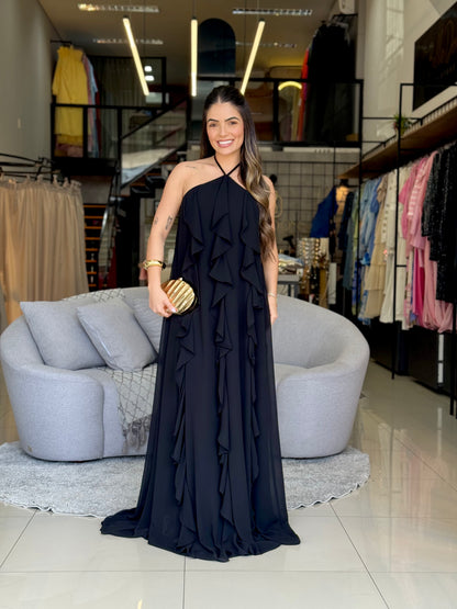 Vestido longo Babados