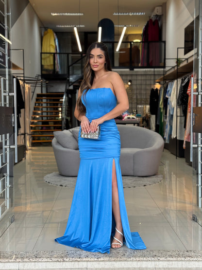 Vestido Longo Tomara que Caia Corset e Fenda