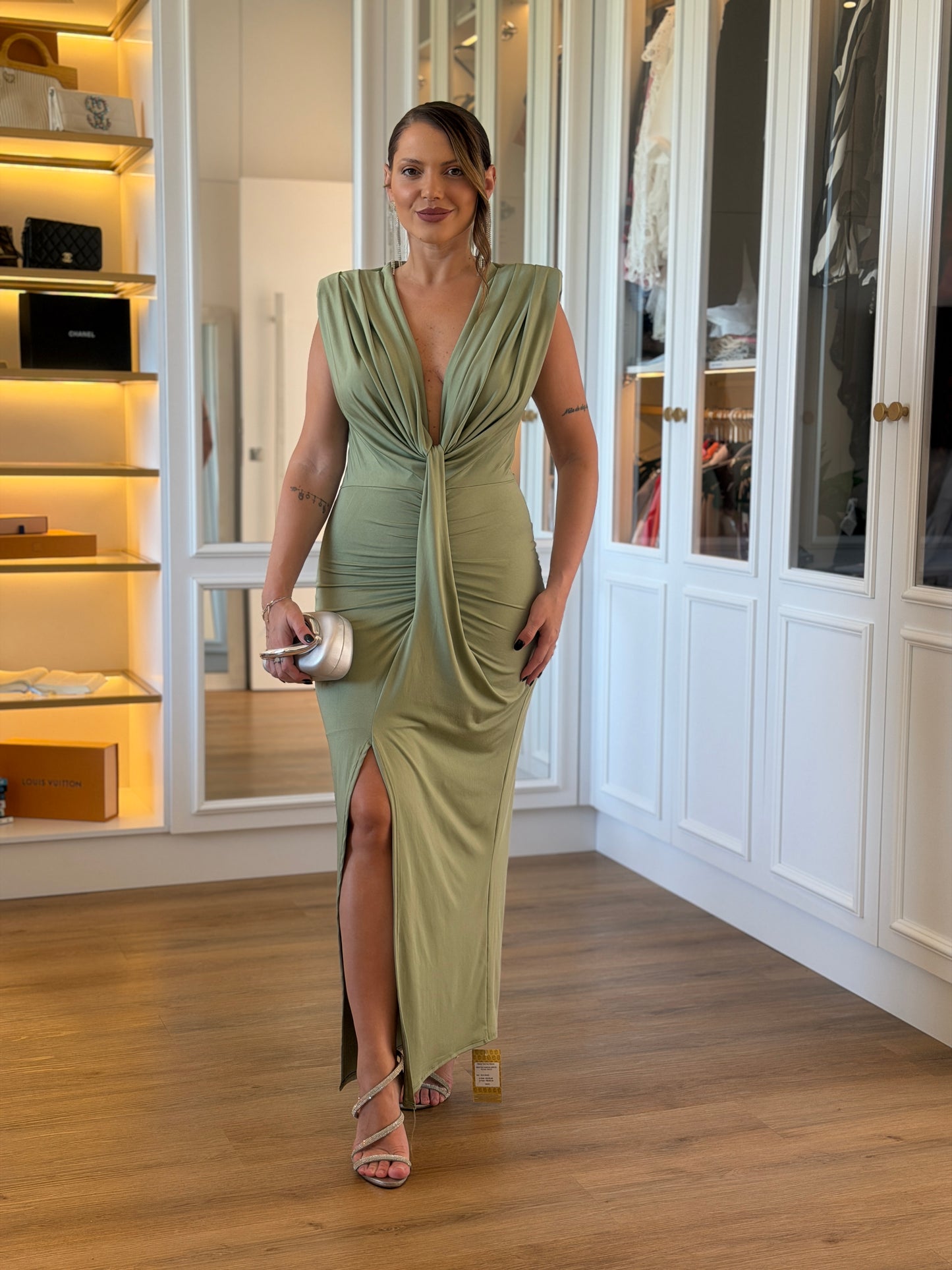 Vestido midi Drapeado