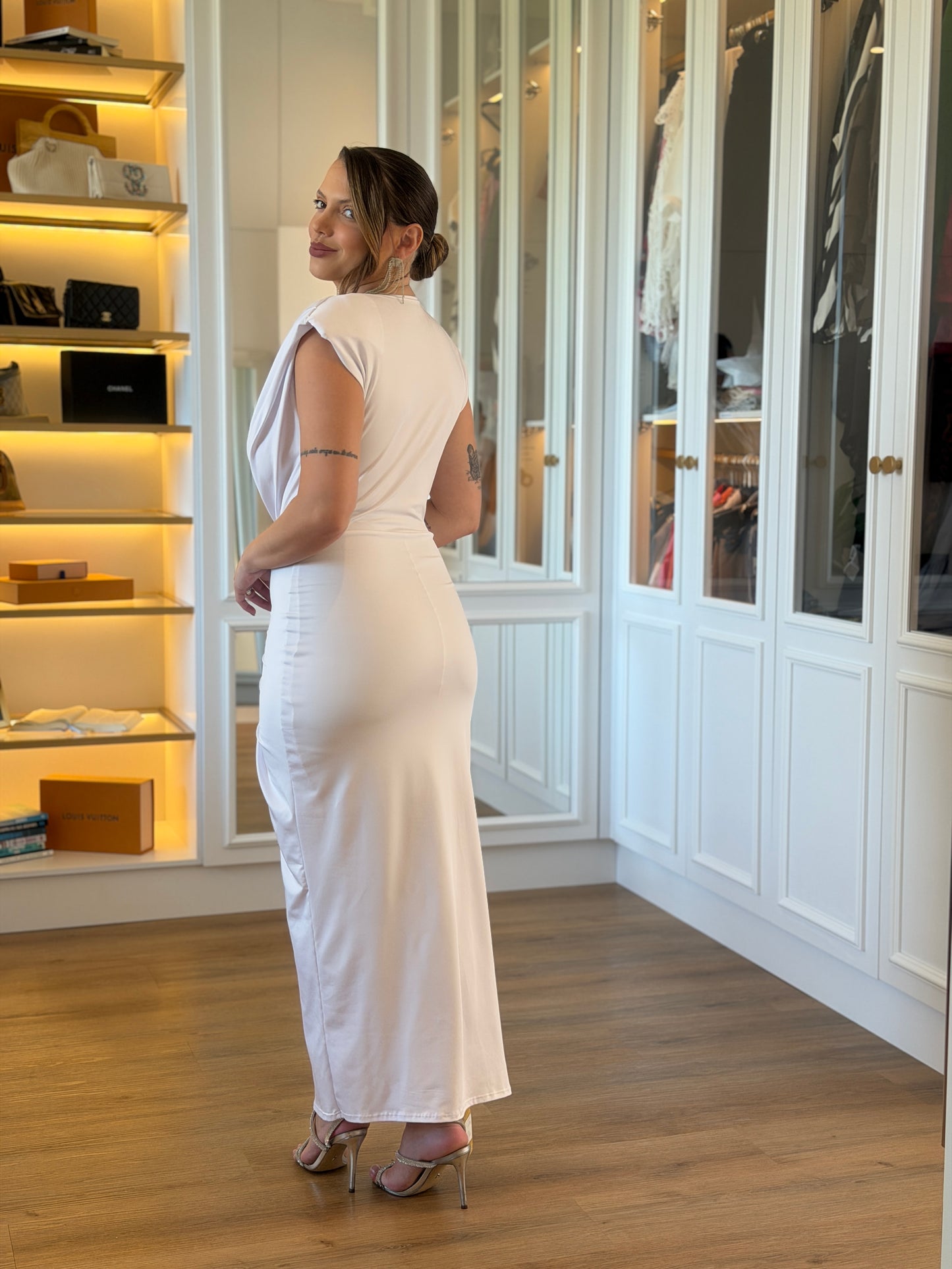Vestido midi Drapeado