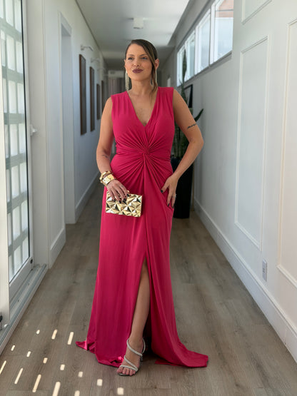 Vestido Longo Karina detalhe Drapeado
