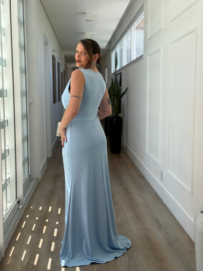 Vestido Longo Karina detalhe Drapeado
