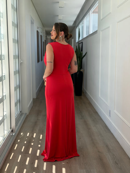 Vestido Longo Karina detalhe Drapeado