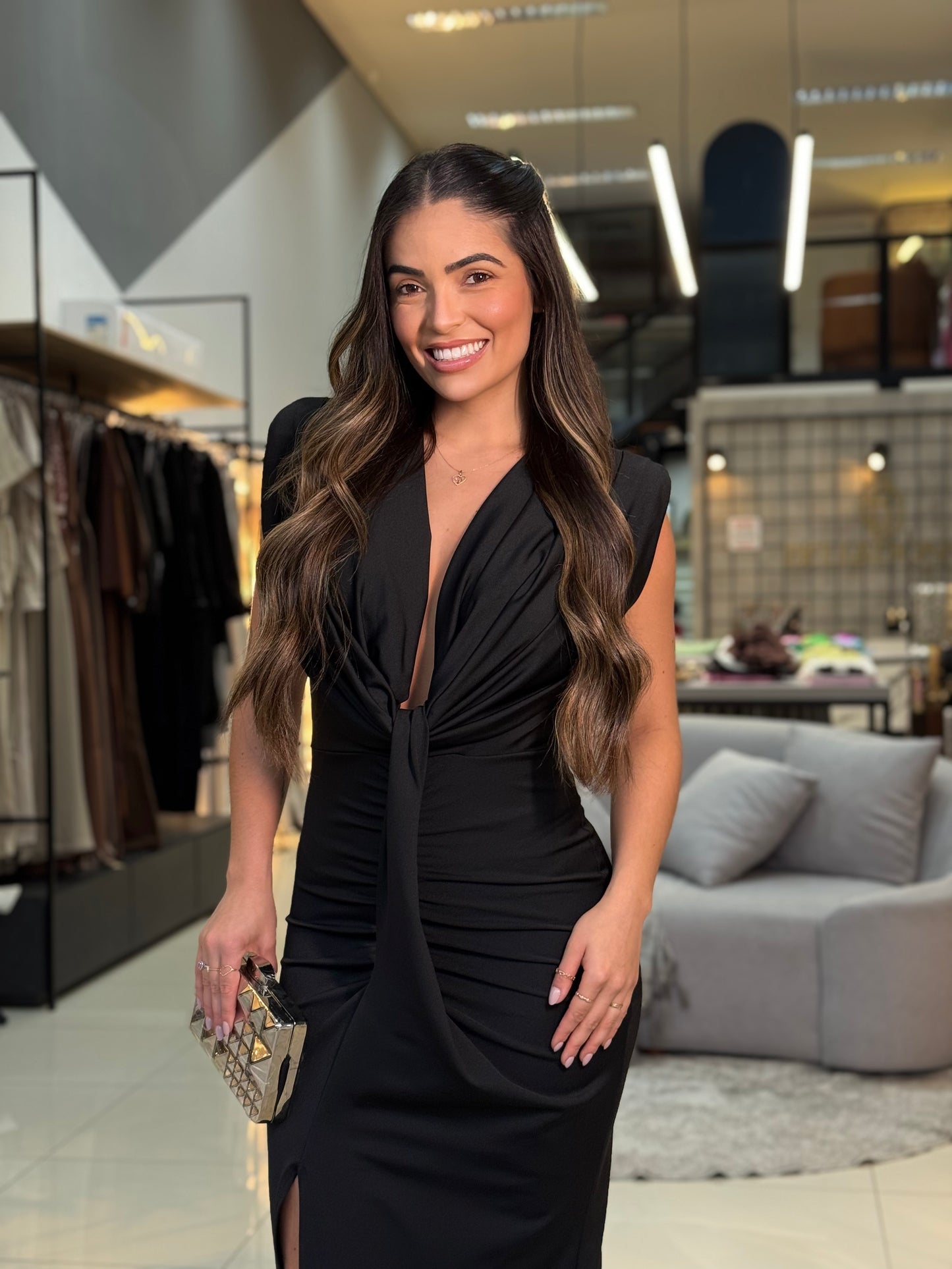 Vestdo midi Drapeado