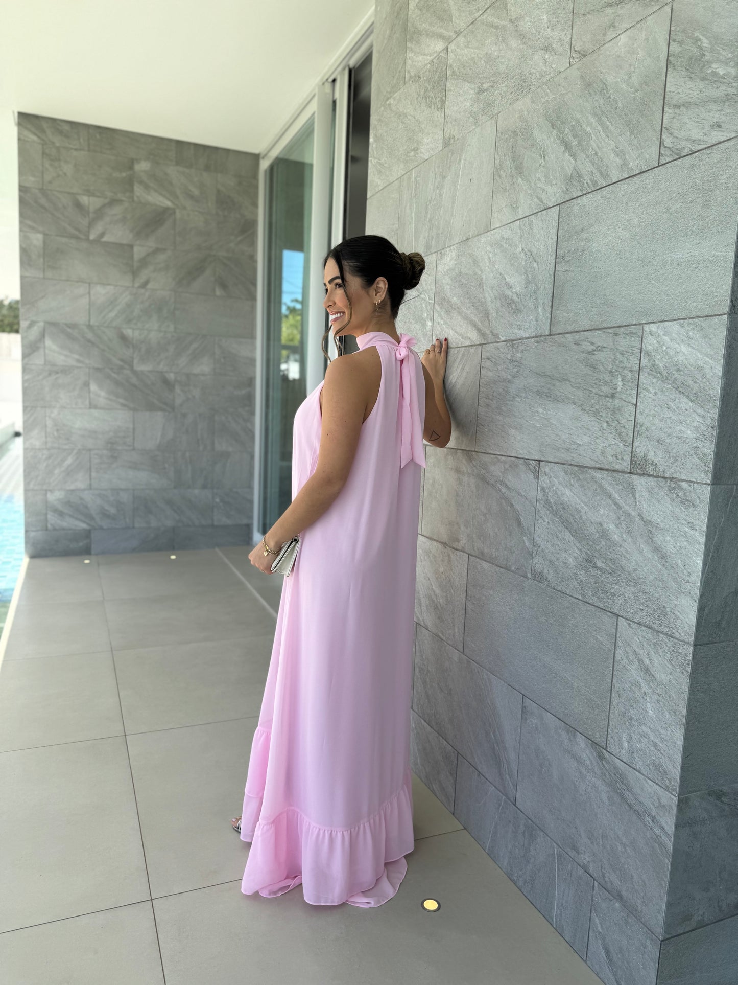 Vestido Gola Caimento Fluído