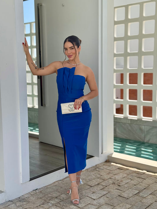 Vestido midi justo Flores