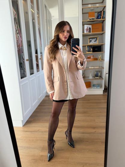 Blazer Feminino Alfaiataria Oversized Nude