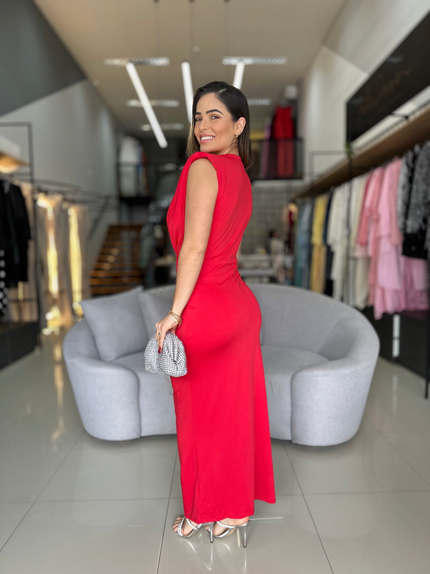 Vestido midi Drapeado