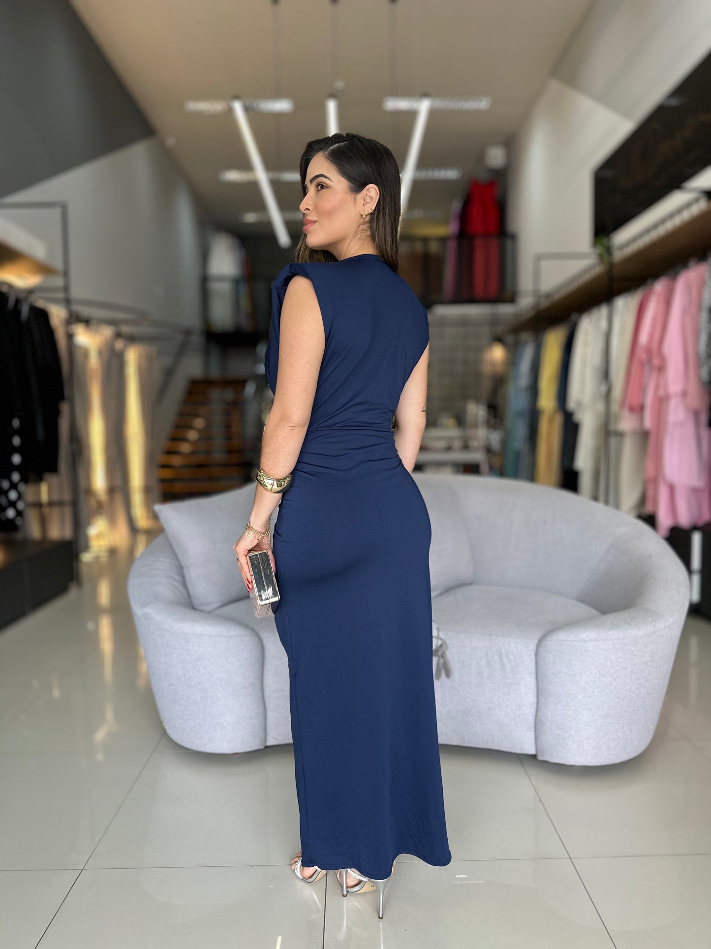 Vestido midi Drapeado