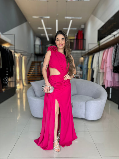 Vestido com Capa e Fenda