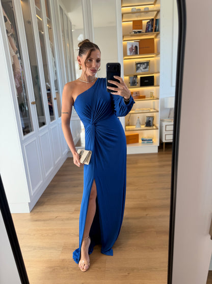 Vestido Karina Um Ombro Só com Manga longa