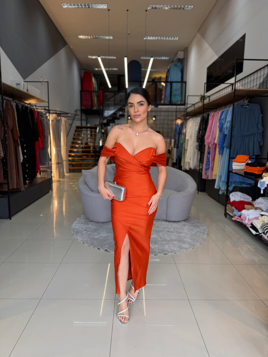 Vestido Ombro a Ombro Prada