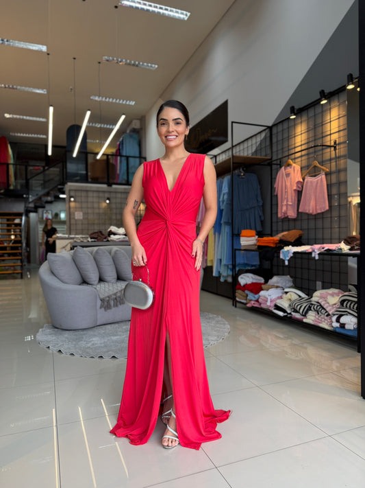 Vestido Longo detalhe Drapeado