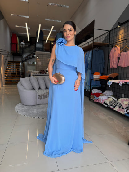 Vestido Flor detalhe ombro