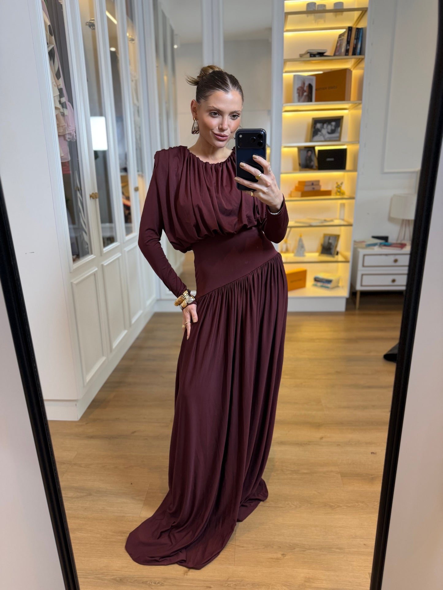 Vestido Longo Ombreiras Morgana