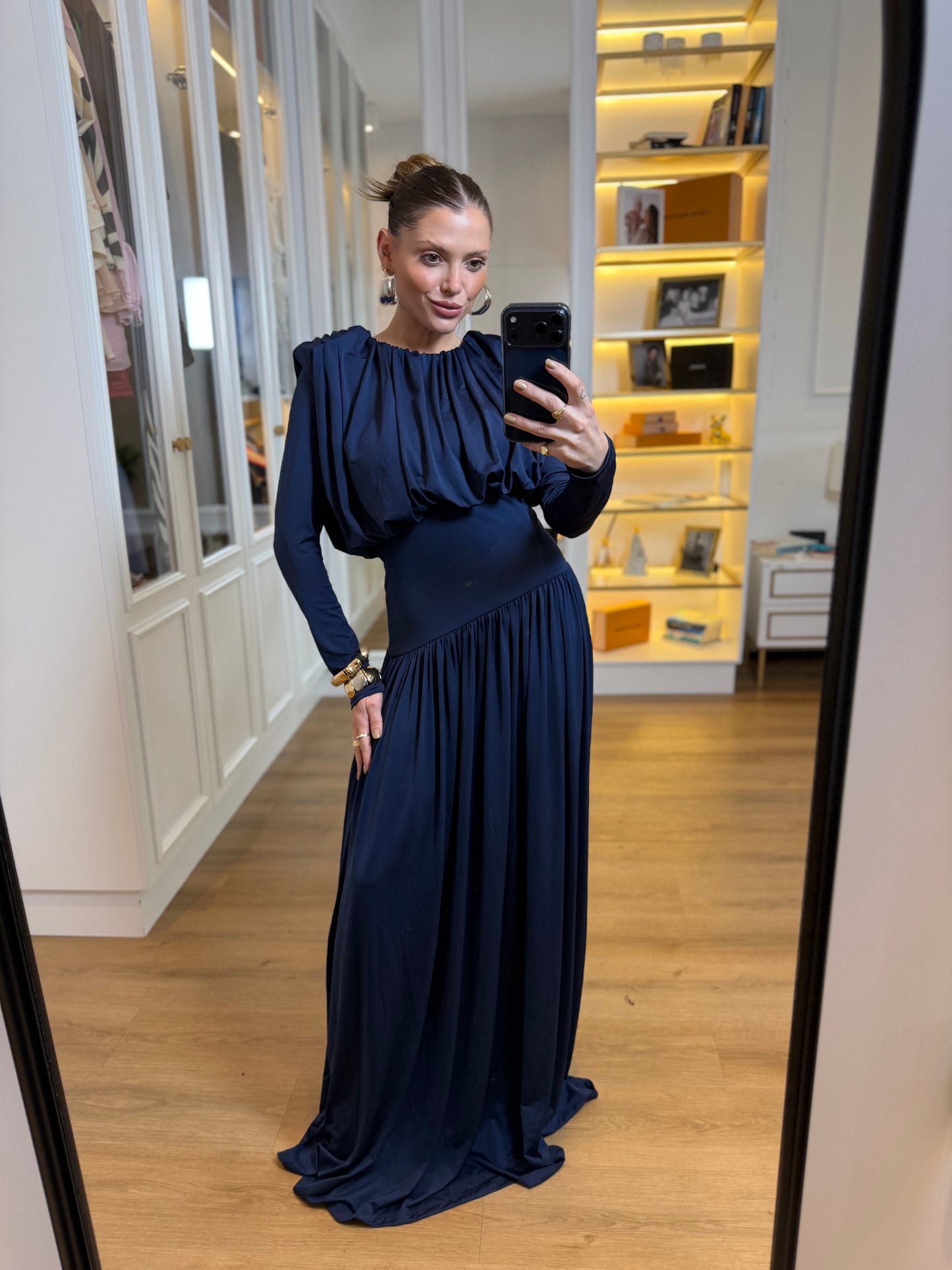 Vestido Longo Ombreiras Morgana