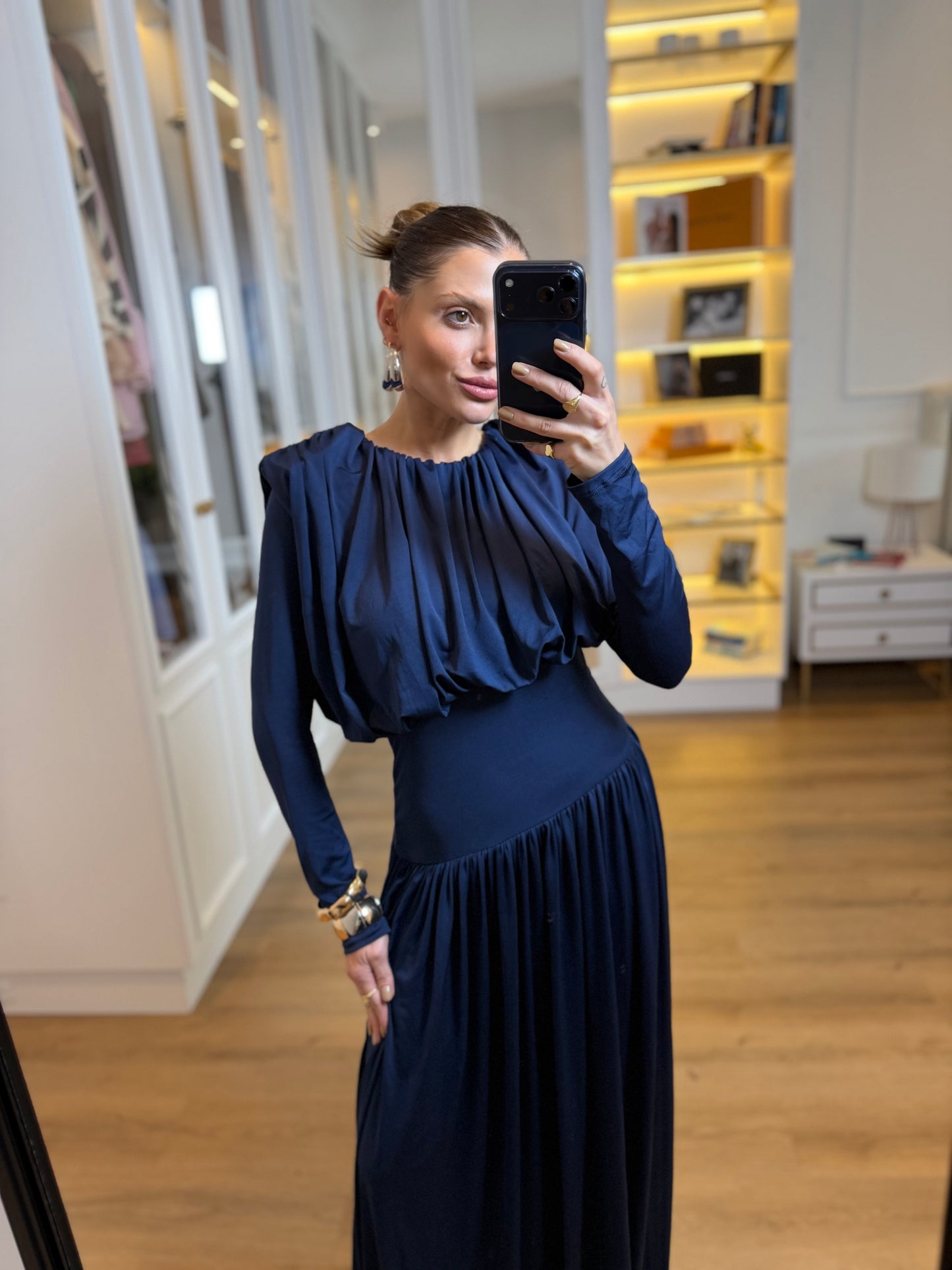 Vestido Longo Ombreiras Morgana