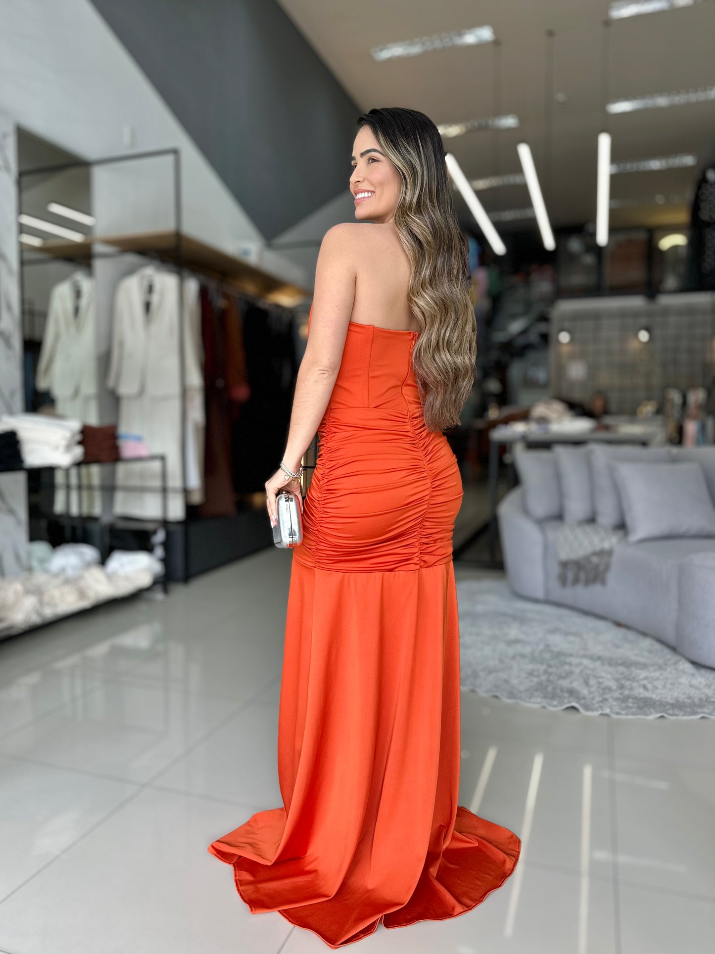 Vestido Longo Tomara que Caia Corset e Fenda