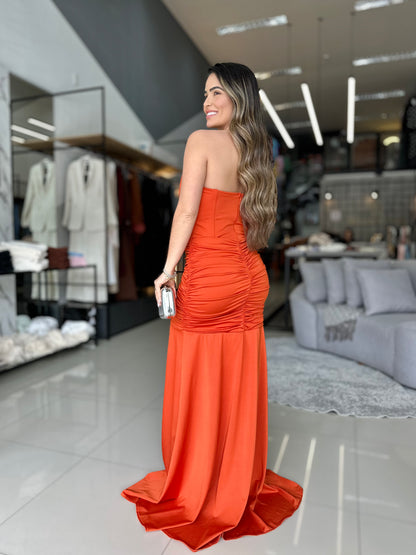 Vestido Longo Tomara que Caia Corset e Fenda