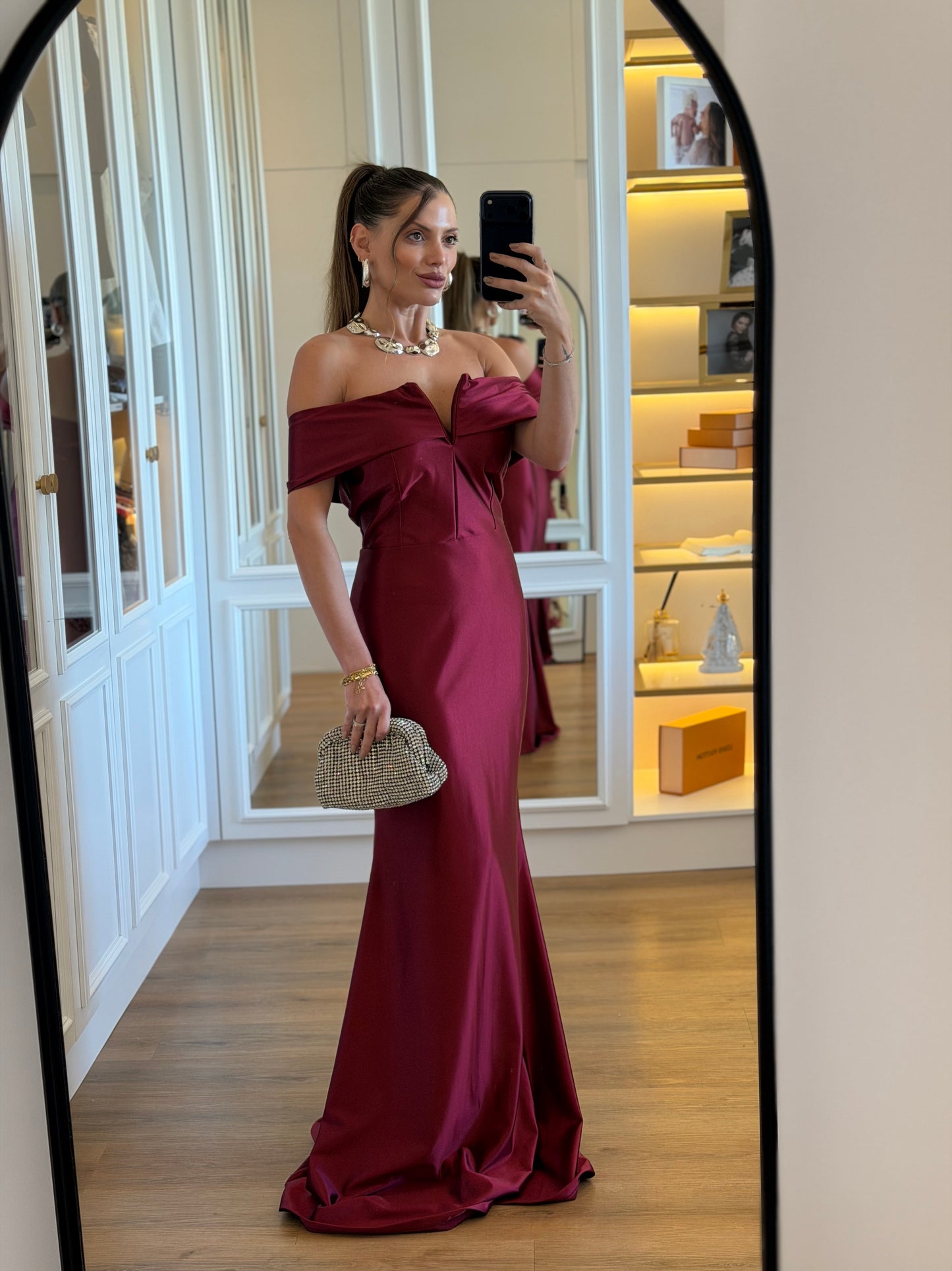 Vestido Longo Tecido Acetinado