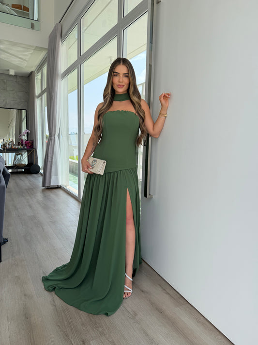 Vestido Longo Tomara que Caia com Fenda