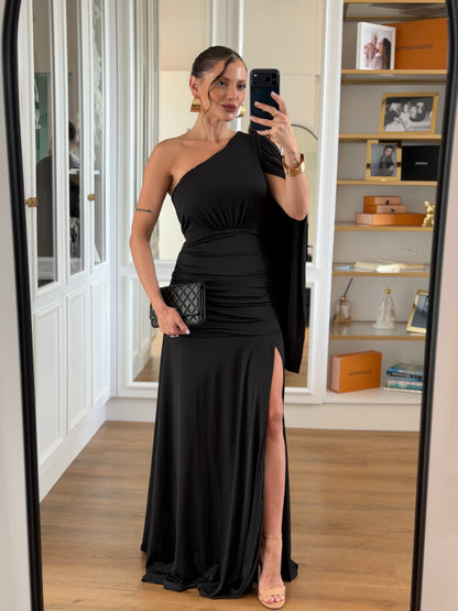 Vestido New Karina Um Ombro Só com Fenda