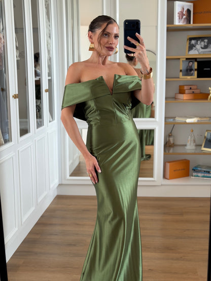 Vestido Longo Tecido Acetinado