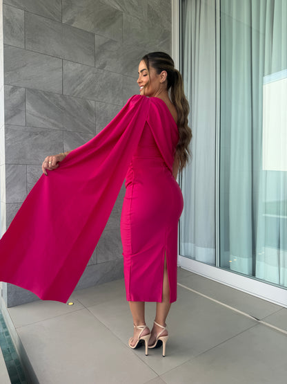 Vestido Prada com Capa