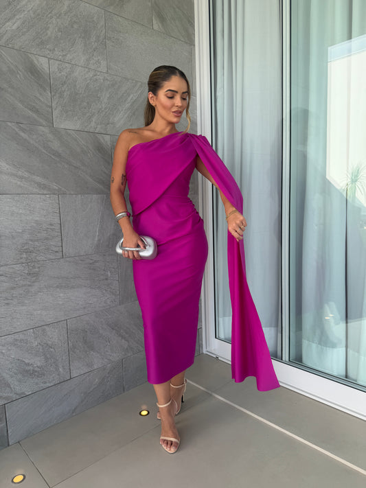 Vestido Prada com Capa