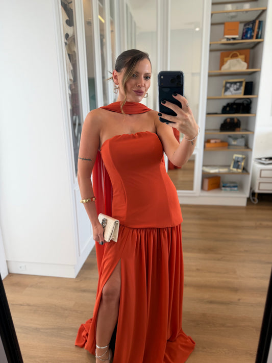 Vestido Longo Tomara que Caia com Fenda