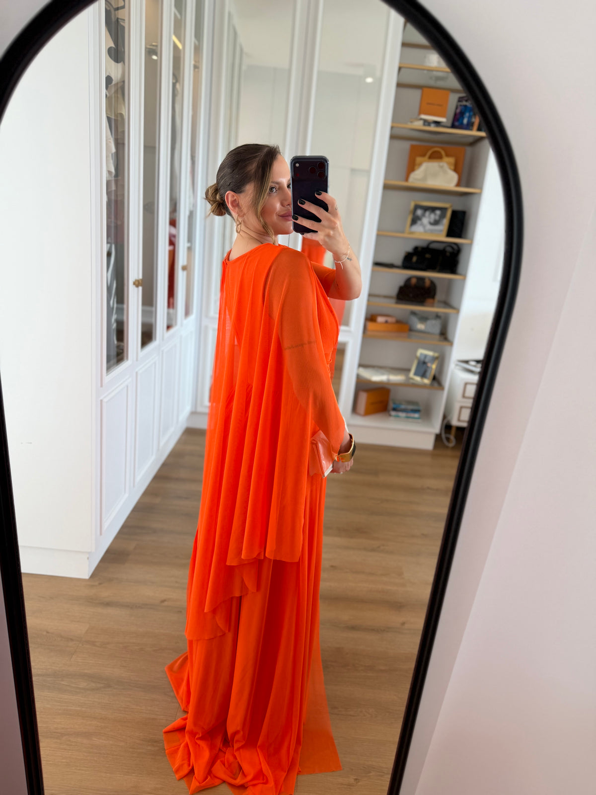 Vestido Longo em Tule com fenda