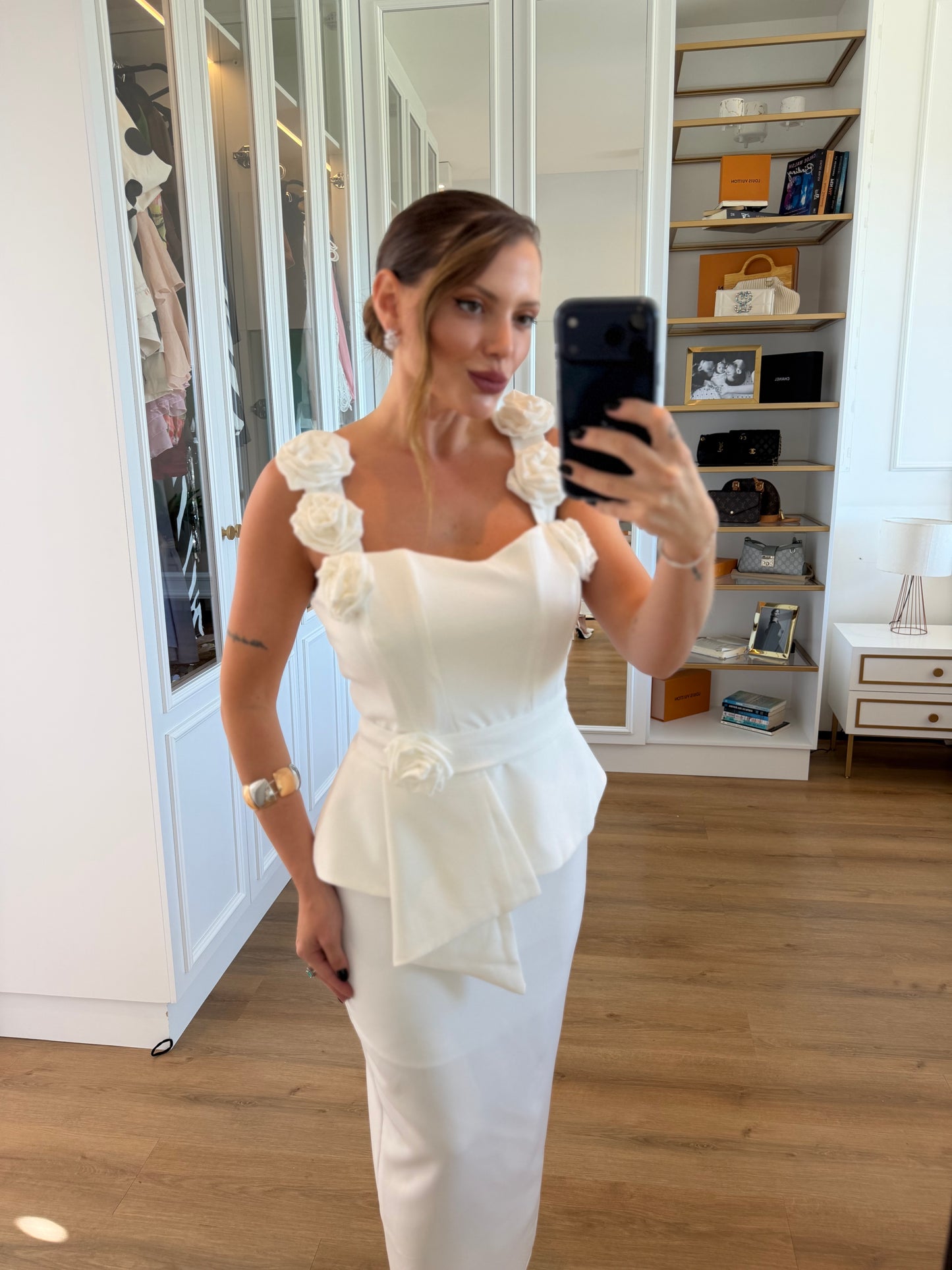 Vestido Midi Flor Alça