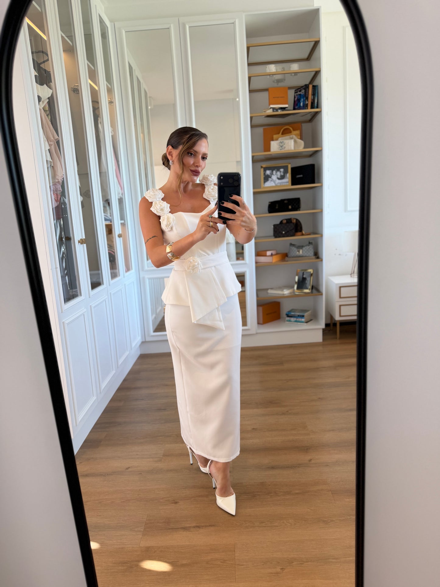 Vestido Midi Flor Alça