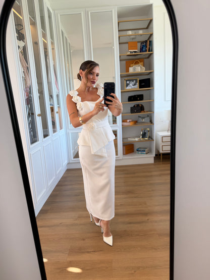 Vestido Midi Flor Alça