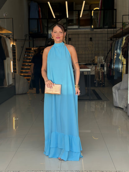Vestido Gola Caimento Fluído