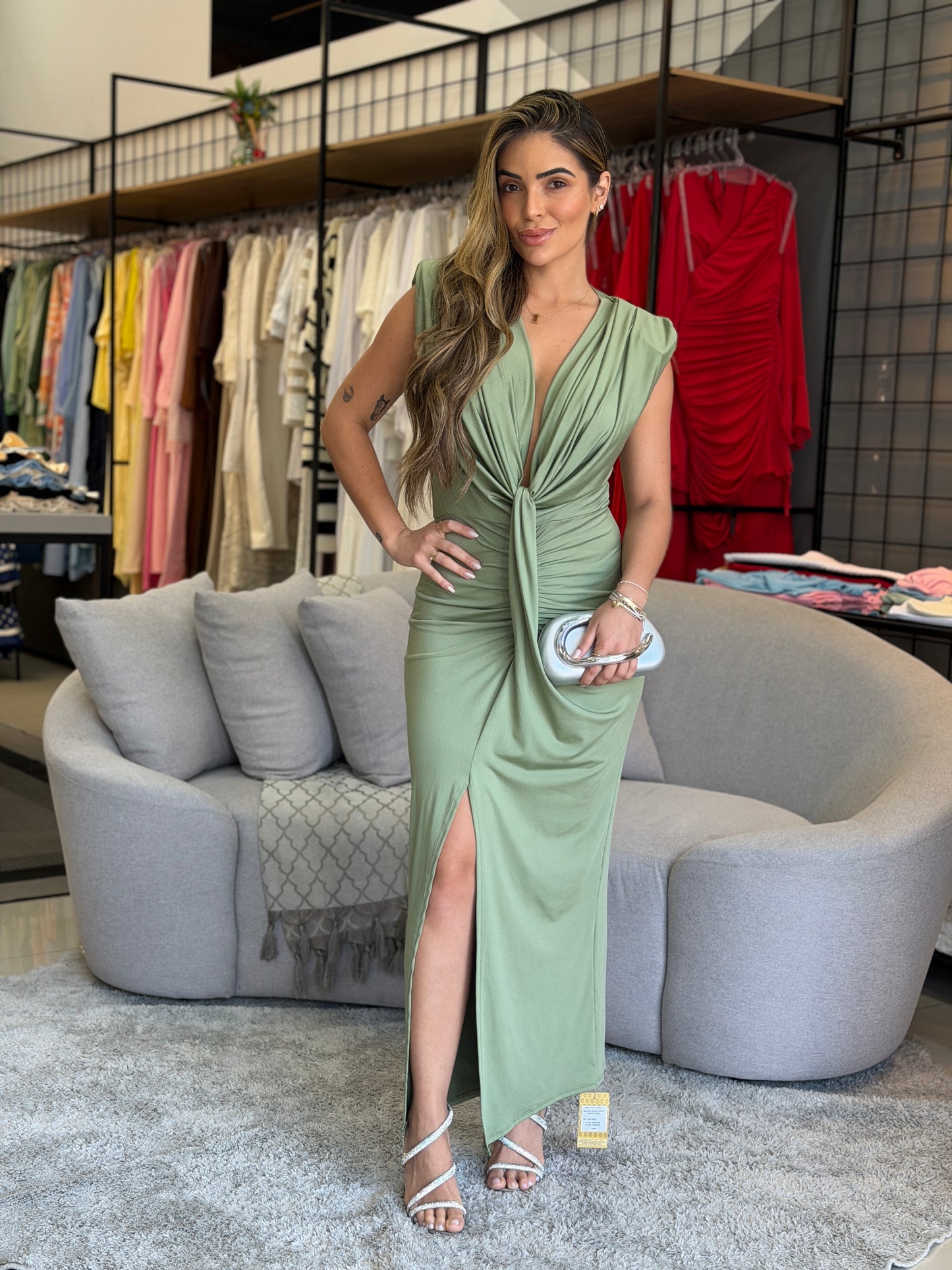 Vestido midi Drapeado