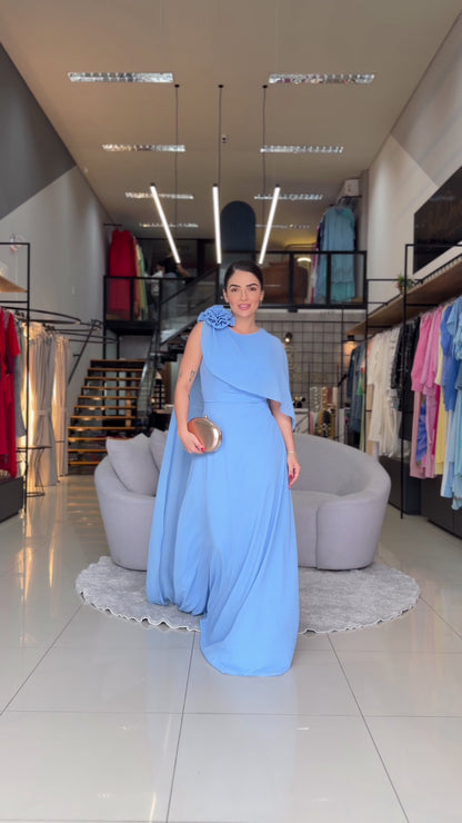 Vestido Flor detalhe ombro