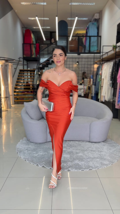 Vestido Ombro a Ombro Prada