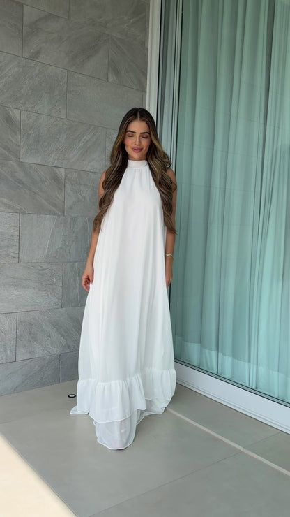 Vestido Gola Caimento Fluído