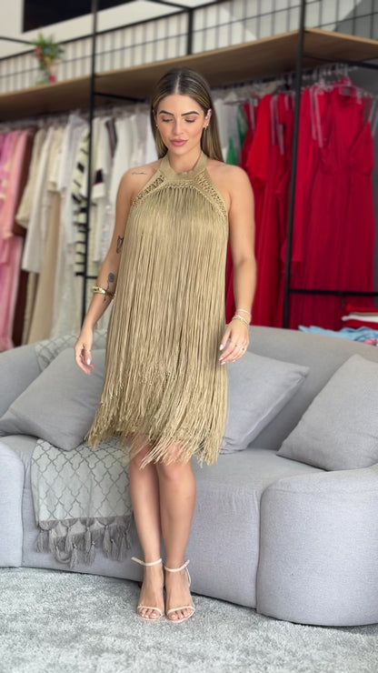 Vestido Frente Unica Franjas