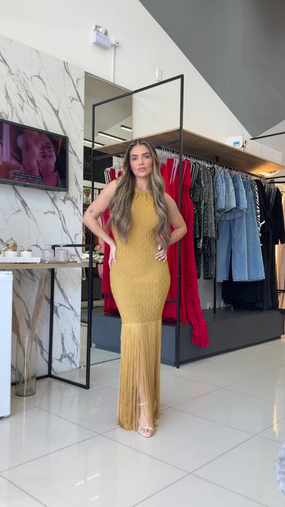 Vestido Frente Única Franjas