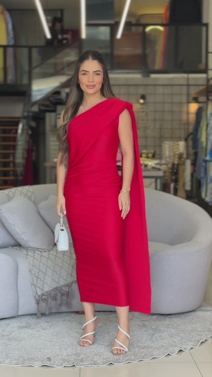 Vestido Prada com Capa