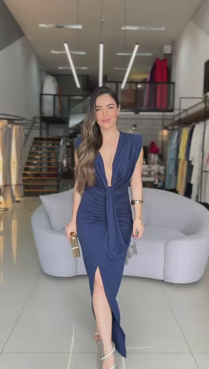 Vestdo midi Drapeado