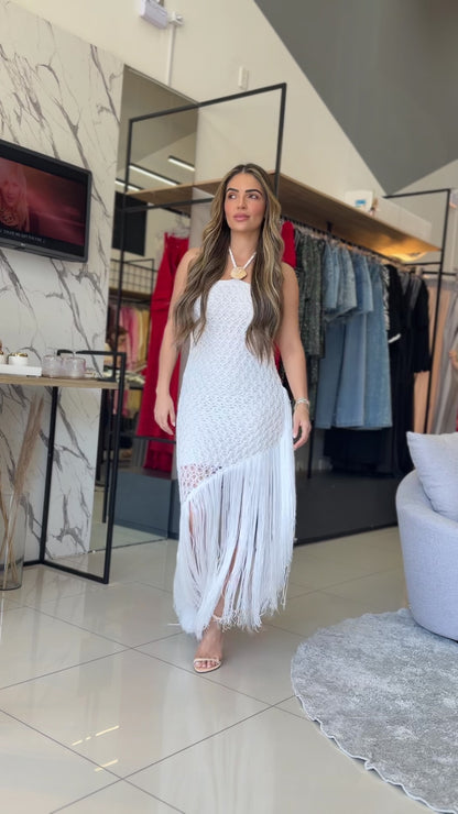 Vestido Midi Franjas