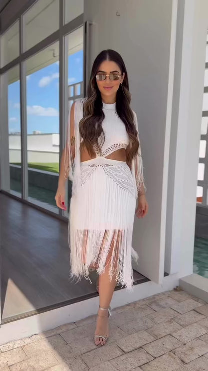 Vestido Franjas Cut Out
